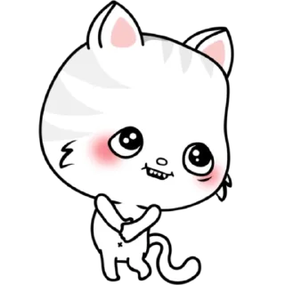🥰 emoji Белый котик, андроид стики. Telegram sticker 24 of 24