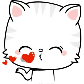 🥰 emoji Белый котик, андроид стики. Telegram sticker 10 of 24