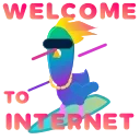 😎 emoji Neon Pigeon Telegram sticker 8 of 25