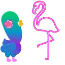 😍 emoji Neon Pigeon Telegram sticker 18 of 25
