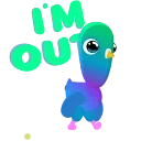😐 emoji Neon Pigeon Telegram sticker 12 of 25