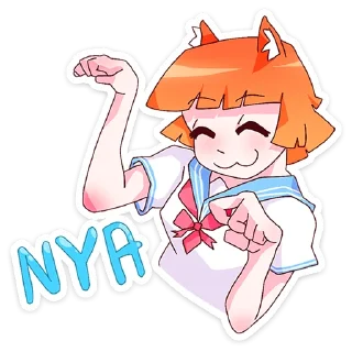 😊 emoji Айко-тян @nyasticks Telegram sticker 6 of 49
