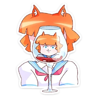 🍷 emoji Айко-тян @nyasticks Telegram sticker 24 of 49