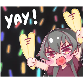 🥳 emoji Айко-чан @Nyasticks Telegram sticker 18 of 41