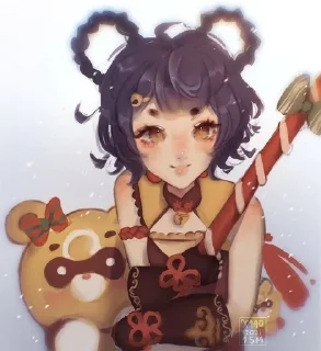 🌟 emoji Сян Лин от @genshinartsm Telegram sticker 15 of 40