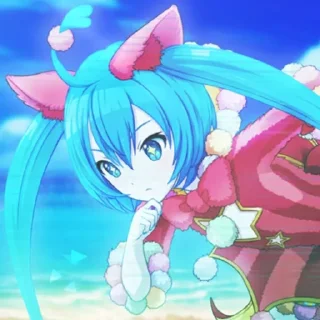 🤔 emoji • | Miku by @stickersaii Telegram sticker 7 of 60