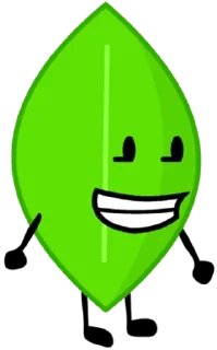 Sticker from leafy BFB/BFDI @sun_yo0