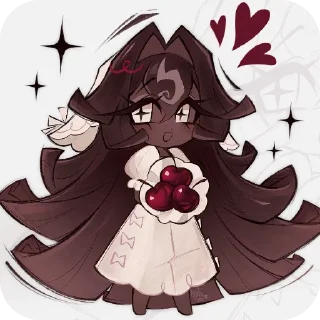 👍 emoji black forest cookie /🖤/ crk Telegram sticker 8 of 21