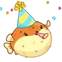 🥳 emoji Puffer Fish Telegram sticker 7 of 28