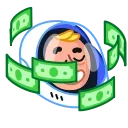 🤑 emoji Astro Nate Telegram sticker 24 of 26