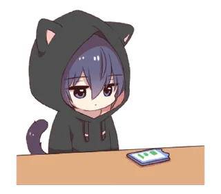 🖤 emoji ૮ ˶ˆ꒳ˆ˵ ა ﹕ @mewsticks   ｡ ˚  ○ Telegram sticker 9 of 24