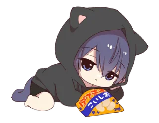 🖤 emoji ૮ ˶ˆ꒳ˆ˵ ა ﹕ @mewsticks   ｡ ˚  ○ Telegram sticker 6 of 24