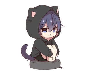 🖤 emoji ૮ ˶ˆ꒳ˆ˵ ა ﹕ @mewsticks   ｡ ˚  ○ Telegram sticker 8 of 24