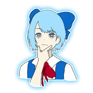 🤔 emoji Девочка гений ⑨ 原生的 [TG-1] Telegram sticker 18 of 25