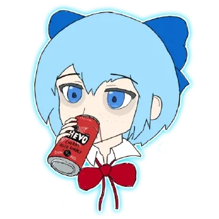 🍒 emoji Девочка гений ⑨ 原生的 [TG-1] Telegram sticker 8 of 25