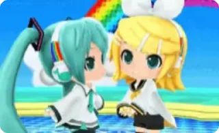 👩‍❤️‍💋‍👩 emoji Hatsune miku Telegram sticker 16 of 34