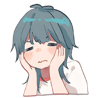 😔 emoji Медуза-тян @Nyasticks Telegram sticker 8 of 41