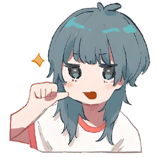 👍 emoji Медуза-тян @Nyasticks Telegram sticker 10 of 41
