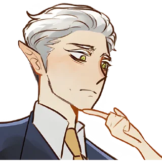 🤨 emoji Эльф в костюме @Nyasticks Telegram sticker 15 of 33