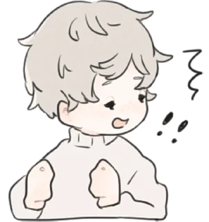 ✊ emoji a boy, who like stuffed animals • @punipuni_stickers Telegram sticker 9 of 40
