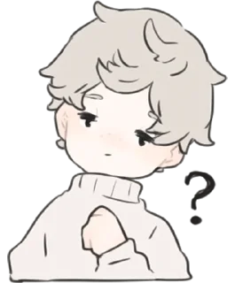 🤨 emoji a boy, who like stuffed animals • @punipuni_stickers Telegram sticker 13 of 40