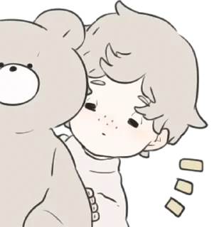👀 emoji a boy, who like stuffed animals • @punipuni_stickers Telegram sticker 15 of 40