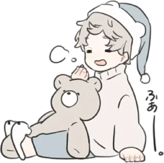 🧸 emoji a boy, who like stuffed animals • @punipuni_stickers Telegram sticker 8 of 40