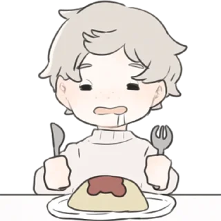 🤤 emoji a boy, who like stuffed animals • @punipuni_stickers Telegram sticker 24 of 40