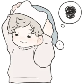 😖 emoji a boy, who like stuffed animals • @punipuni_stickers Telegram sticker 14 of 40