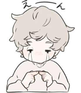😭 emoji a boy, who like stuffed animals • @punipuni_stickers Telegram sticker 5 of 40