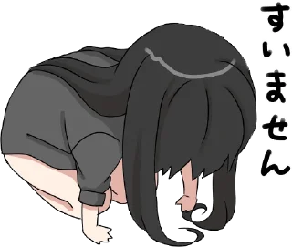 Sticker from Girl with black hair long :: @line_stickers