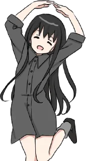 😄 emoji Girl with black hair long Telegram sticker 6 of 32