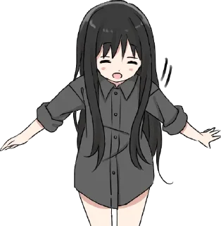 😤 emoji Girl with black hair long Telegram sticker 19 of 32