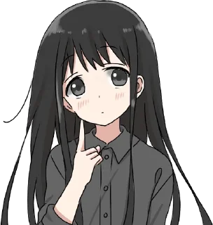 🤔 emoji Girl with black hair long Telegram sticker 1 of 32