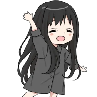 Sticker from girl with long black hair @kpi_jojo