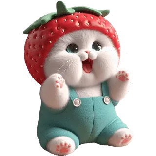 🤗 emoji Клубничный мяу @Nyasticks Telegram sticker 9 of 34