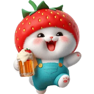 🍺 emoji Клубничный мяу @Nyasticks Telegram sticker 3 of 34