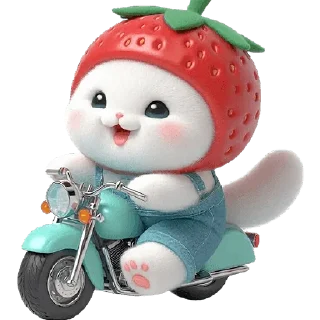 🏍 emoji Клубничный мяу @Nyasticks Telegram sticker 13 of 34