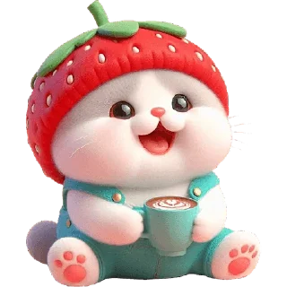 ☕️ emoji Клубничный мяу @Nyasticks Telegram sticker 5 of 34