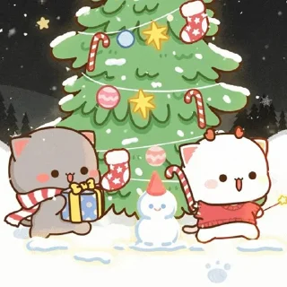 Sticker from all @mochipeachcats stickers, Winter&Holidays
