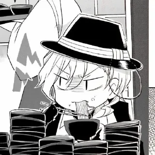 ☠ emoji Чуя Накахара. @animestikerpak Telegram sticker 21 of 32