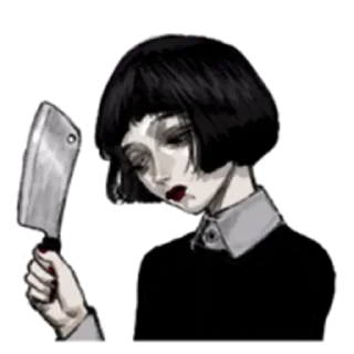 🔪 emoji Грустная девочка Telegram sticker 20 of 35