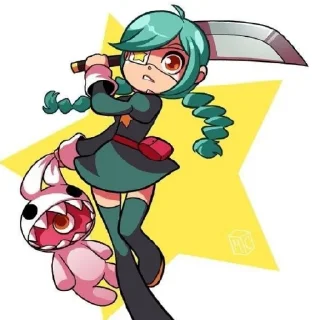 😐 emoji Энни от Skullgirls channel ! Telegram sticker 23 of 25