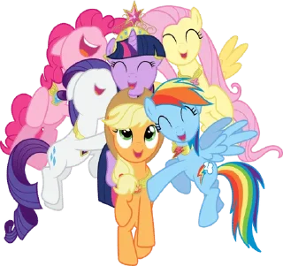 Sticker from Mane Six 💜💙💛🤍🩷🧡