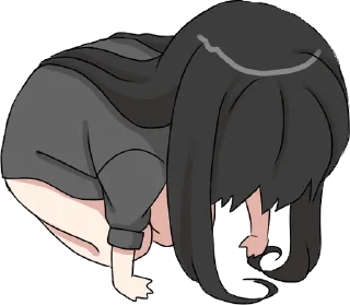 Sticker from Girl with black hair long TL-EDIT :: @line_stickers