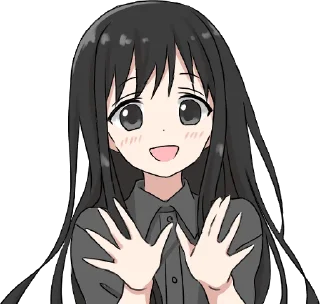 Sticker from Girl with black hair long TL-EDIT :: @line_stickers