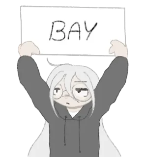 Sticker from мила с табличкой