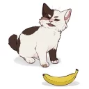 Sticker from cat hate banana