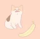 Sticker from cat hate banana