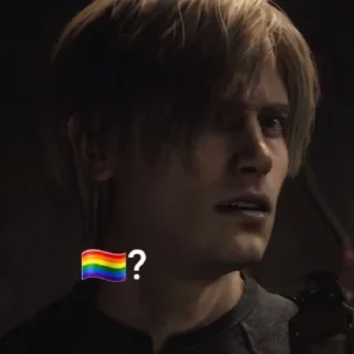 😘 emoji leon s. kennedy by @zxcuqq by @offstikbot Telegram sticker 1 of 100